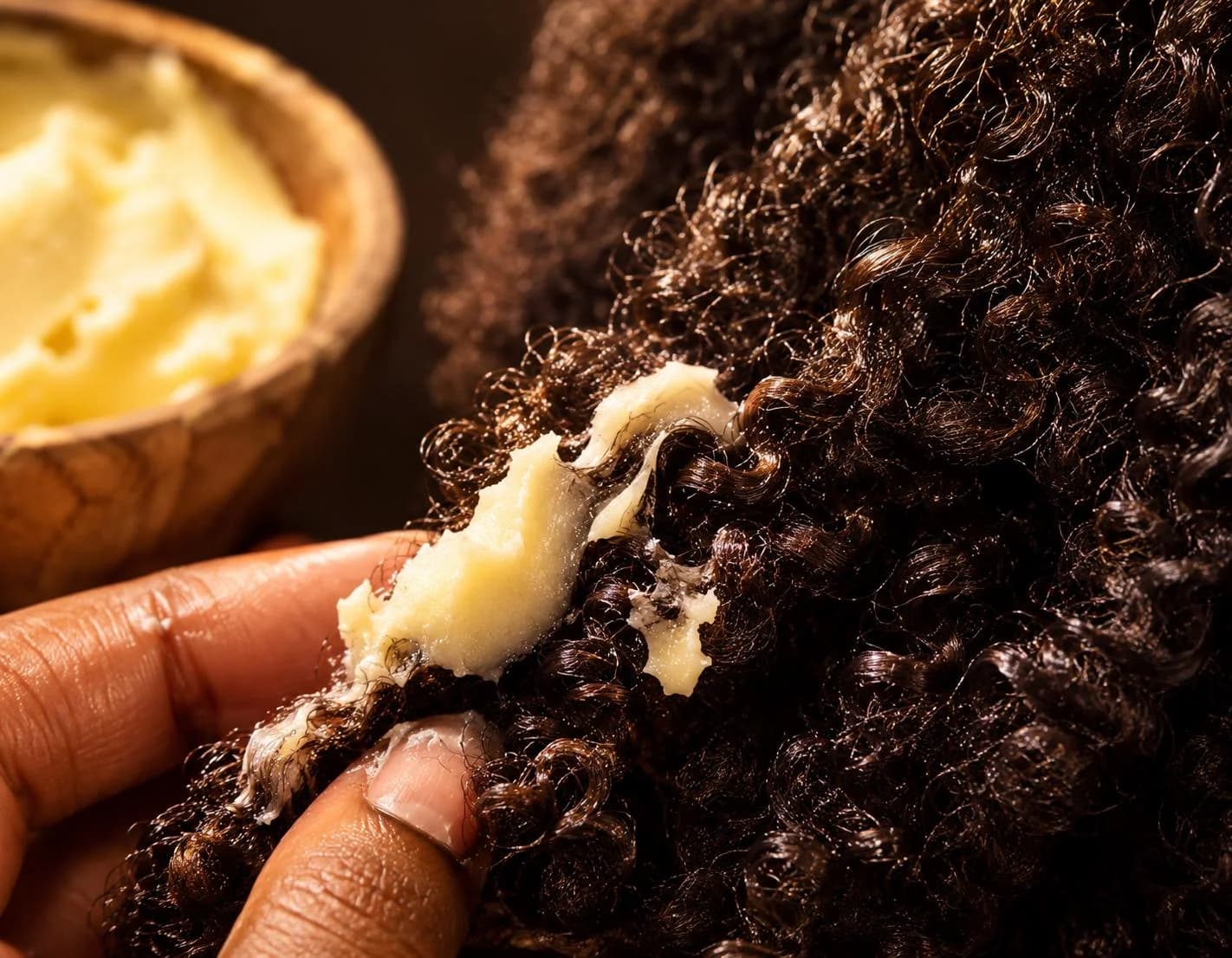 Beurre de karité brut TinaLuxe pour cheveux bouclés et afros