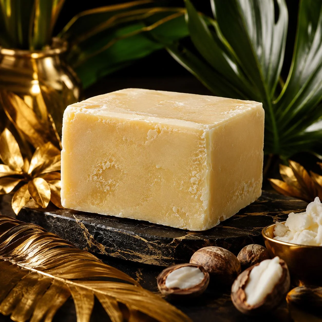 Pot final de beurre de karité brut TinaLuxe — texture naturelle dorée, prêt à l'emploi