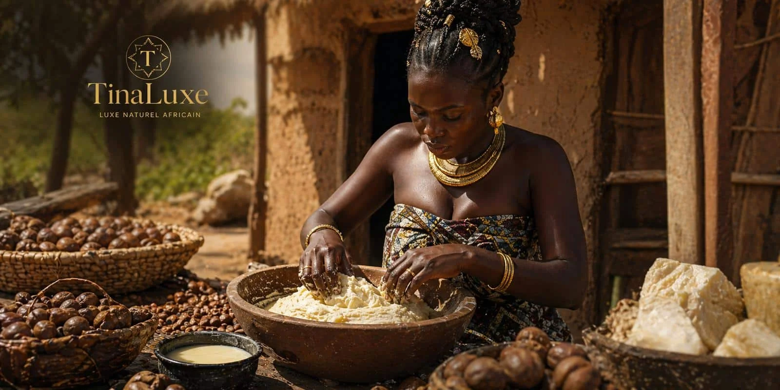 Beurre de karité TinaLuxe — pur & brut, origine Cameroun
