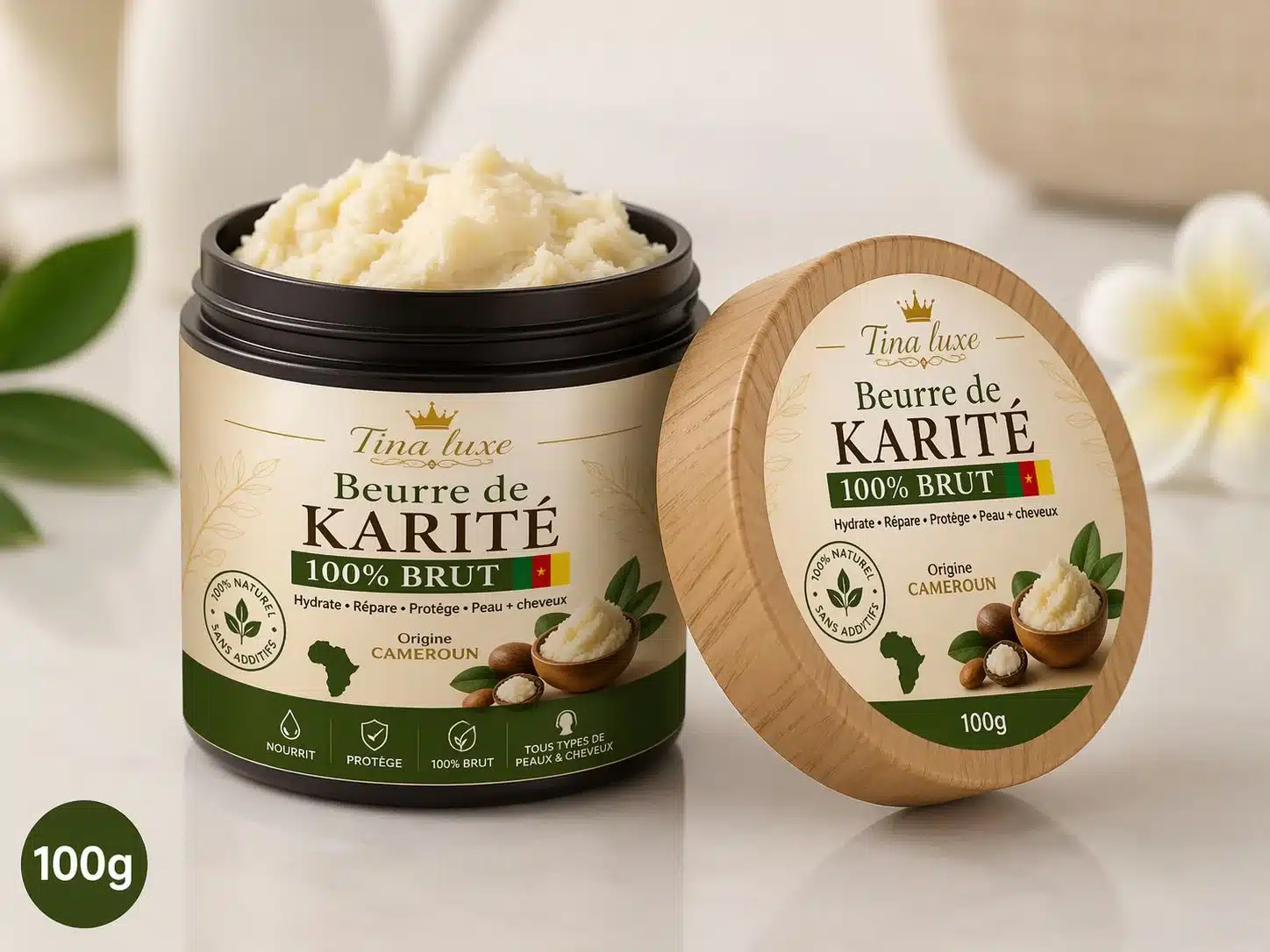 Karité Précieux TinaLuxe — Beurre de karité brut premium